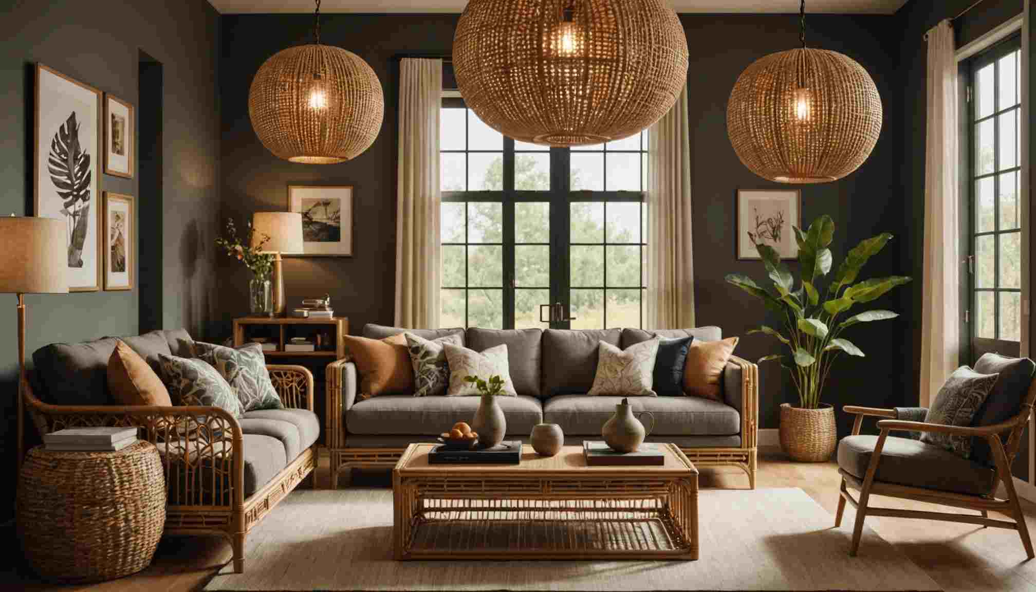 Découvrez nos élégantes lumières en rotin pour votre intérieur