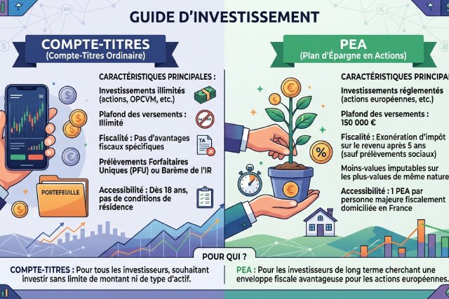 PEA ou Compte-Titres : Trouvez la Solution d’Investissement Idéale pour Votre Profil